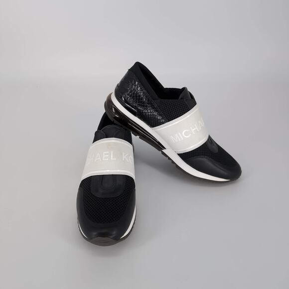 Michael Kors Women's Runway Snake Embossed Strap Sneakers - Size 9.5 -NEW NO BOX - Picture 1 of 12